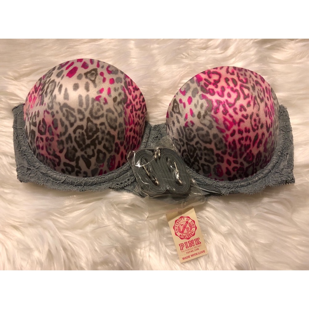 New VS Pink Push Up Leopard Bra